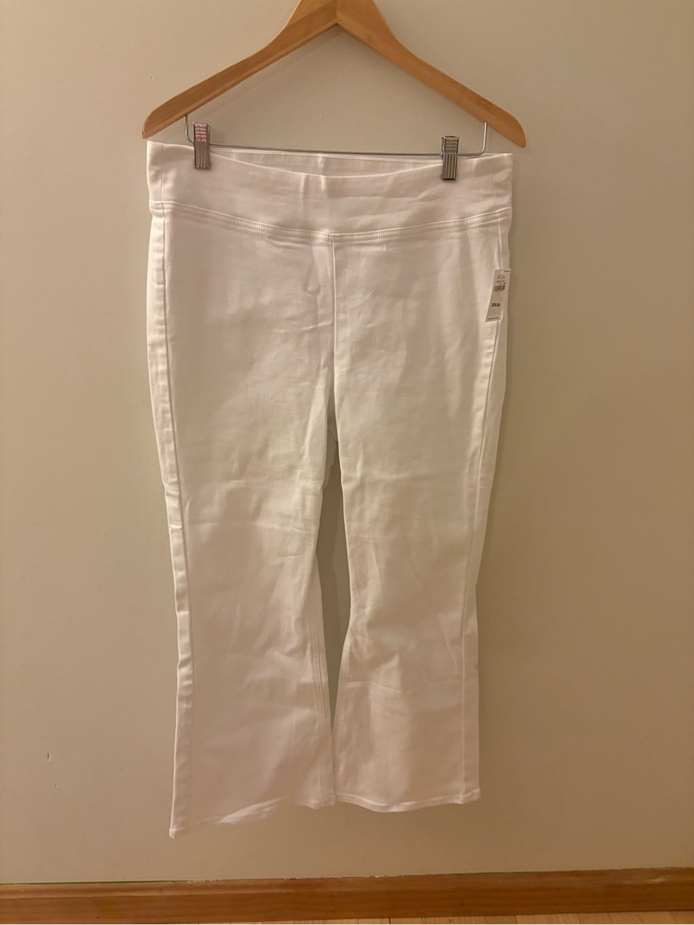 Old Navy White Pull-On Flare Pants